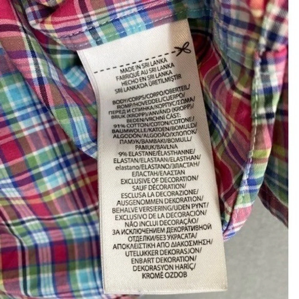 Ralph Lauren Mens 2XB Plaid Button Poplin Cotton Shirt‎ Multi Logo